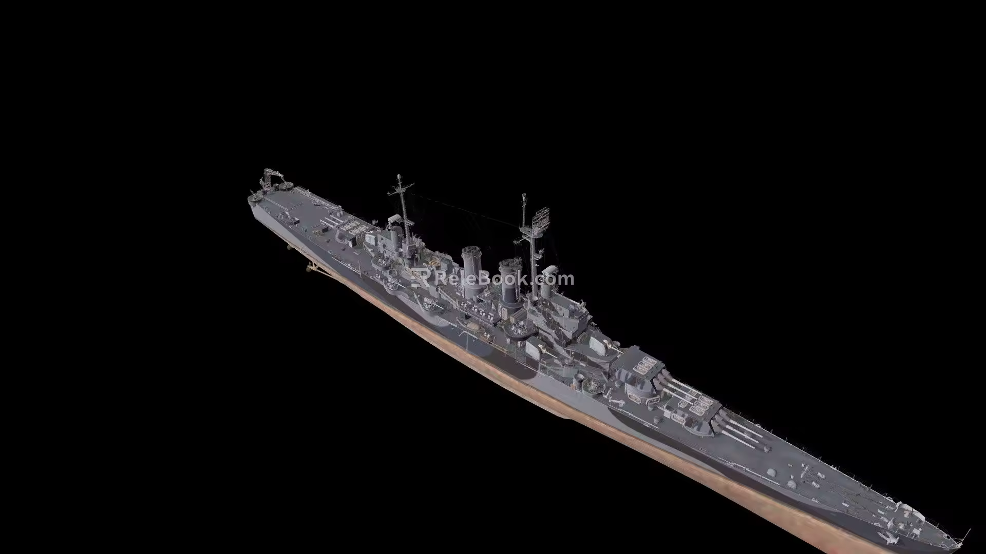 modern warship battleship destroyer 3d model