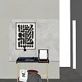 Modern desk and chair computer desk and chair desk and chair combination 3d model