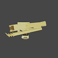 Yellow Mechanical Arm For Utility Vehicle With Hydraulic System And Green Base