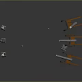 modern artillery cannon naval gun 3d model