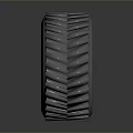 Car Tire With Deep Tread Pattern 3D Render On Gray Background