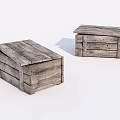 Two Rustic Wooden Crate Stools Featuring Natural Wood Grain Texture