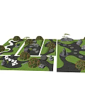 Karesansui Dry Landscape Garden Design With Stepping Stones Gravel And Mossy Plants