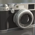 Vintage Digital Camera With Retro Classic Design And Metal Body Details