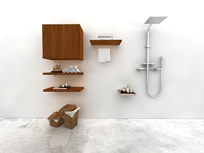 Small pieces of bathroom 3d model