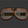Copper Colored Vintage Goggles With Leather Strap And Classic Design