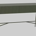 Elegant Modern Tea Table With Vertical Slats And Metal Legs Design