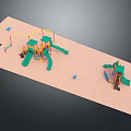 Safe Colorful Playground Equipment With Slides Climbing Structures In Sand Play Area