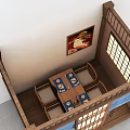 Japanese-style new Chinese-style in-store private room tea room small cubicle partition room 3d model