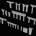 Various Bridge Construction Components With Different Structural Designs And Shapes 3d model