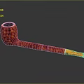 Red Handcrafted Smoking Pipe With Smooth Texture And Yellow Stem For Daily Use