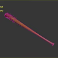 Orange Wooden Baseball Bat Wrapped With Leather On Gray Gradient Background With Reflection
