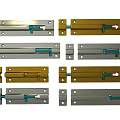 Various Silver And Gold Door Bolts With Different Designs For Home Security