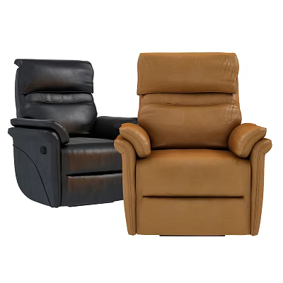 Modern Black and Brown Leather Massage Chairs with Comfortable Seats and Backrests 3d model