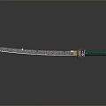 Traditional Decorative Sword With Green Handle Curved Steel Blade And Classic Design