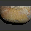 Hand Carved Sculptural Bowl With Vibrant Orange Rustic Texture And Smooth Glossy Surface