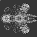 Futuristic Mechanical Weapon Featuring Robotic Structure Armored Body Industrial Metal Components And Mechanical Arms