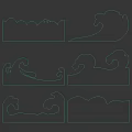 Blue Decorative Wave Vector Design Elements With Different Styles For Creative Projects