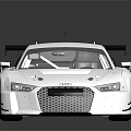 White Audi High Performance Sports Car With Rear Wing And Sporty Design