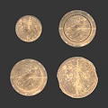 Ancient Stone Artifacts With Cylindrical Pillars Round Bases And Decorated Containers