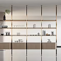 Modern Shelf Unit With Metal Frame Multiple Tiers Glassware And Decorative Items 3d model