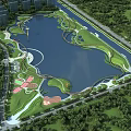 Scenic Urban Park Landscape With Large Lake Green Spaces Walking Paths Recreational Areas And Trees