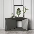 Modern End View Desk Simple End View Desk 3d model