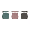 Modern Leisure Chairs With Golden Metal Frames And Upholstered Seats In Gray Pink Turquoise