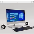 modern computer hp computer monitor mouse keyboard cover 3d model