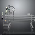 Industrial Metal Hardware Tools with Pipes Stands Control Units and Structural Supports