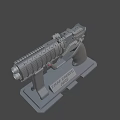 Detailed Toy Gun Display Stand With Sturdy Base And Modern Design