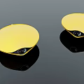 Yellow Eye Shaped Projection Surveillance Device With Round Lens And Modern Stand