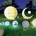 Illuminated Outdoor Lights With Various Shapes And Unique Designs For Garden Nighttime Decoration
