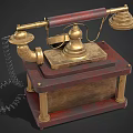 Vintage Daily Electrical Telephone Featuring Brass Decorations Wooden Base And Rotary Dial