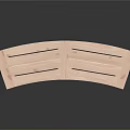 Light Wooden Outdoor Chair With Curved Slatted Seat And Sturdy Legs