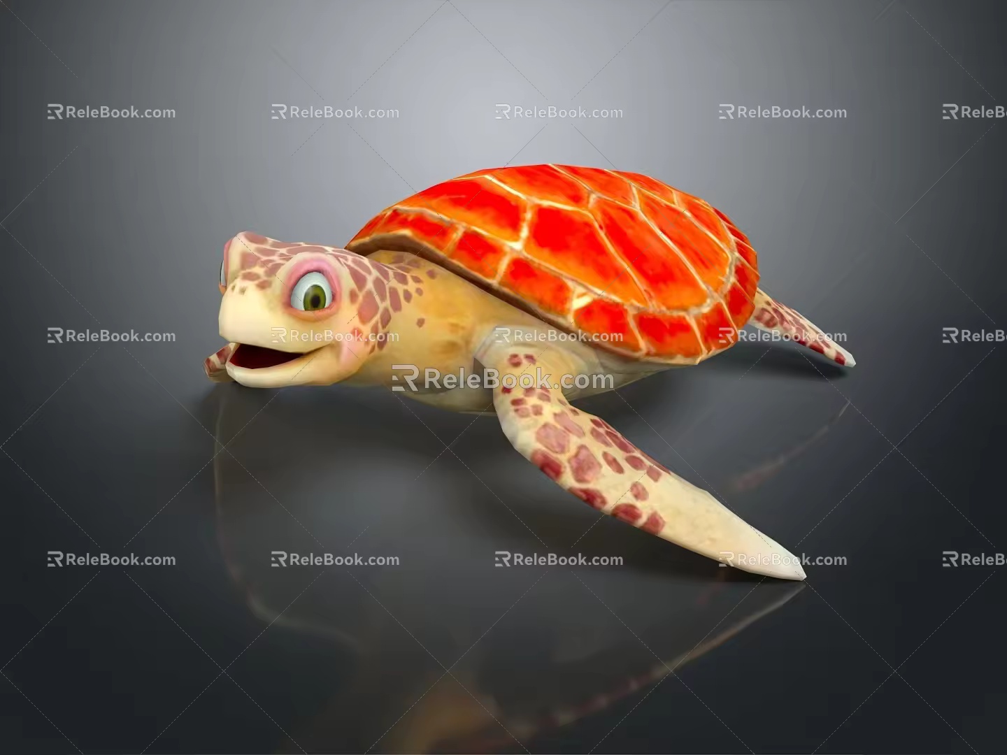 Modern Fish Little Turtle Green Turtle Big Turtle Black Turtle 3d model