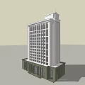 High Rise Residential Building With White Exterior And Arched Base Structure