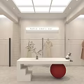 Modern Clothing Store Exterior With Stylish Window Display Mannequins And Decorative Plants