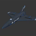 Royal Navy Skyhawk Model Aircraft With Gray Body And White Wing Tips