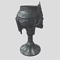 Gothic Style Decorative Lamp With Skull Design Spiked Top And Ornate Base