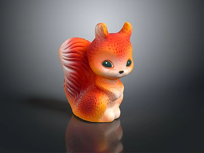 Cute Squirrel Game Movie Character With Orange Red Fur And Big Eyes Sitting Pose 3d model