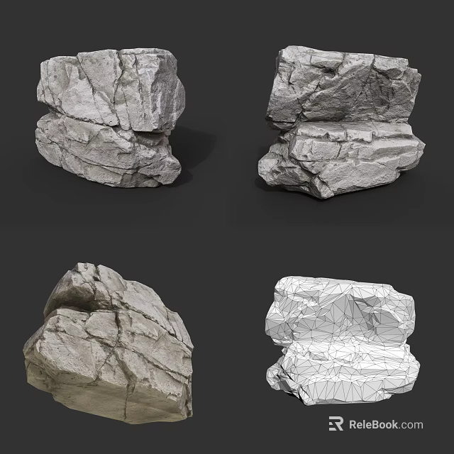 Wood And Stone Material 3D Models Featuring Textured Surfaces And Structural Details 3d model