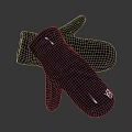 Black Soft Winter Mittens With Leather Material And Stitched SOFT Brand Logo