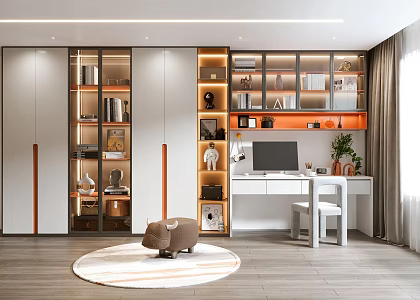 Modern bookcase 3d model