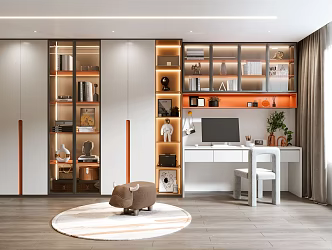 Modern bookcase 3d model