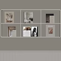 Modern Wall Mounted Bookshelf With Light Beige Finish And Books Magazines