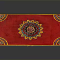 Traditional Wooden Cabinet With Colorful Painted Design Intricate Patterns And Decorative Doors