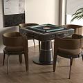 Mahjong Table and Chair Combination Mahjong Table Single Chair Mahjong Table 3d model