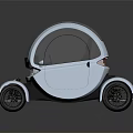 Futuristic Silver Concept Car With Dark Roof And Red Accented Wheels