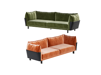 modern double sofa 3d model